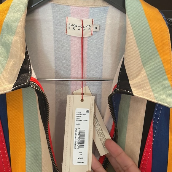 Super versatile Bohemian striped denim belted dress, Size 10! Alice + Olivia! - Picture 11 of 16